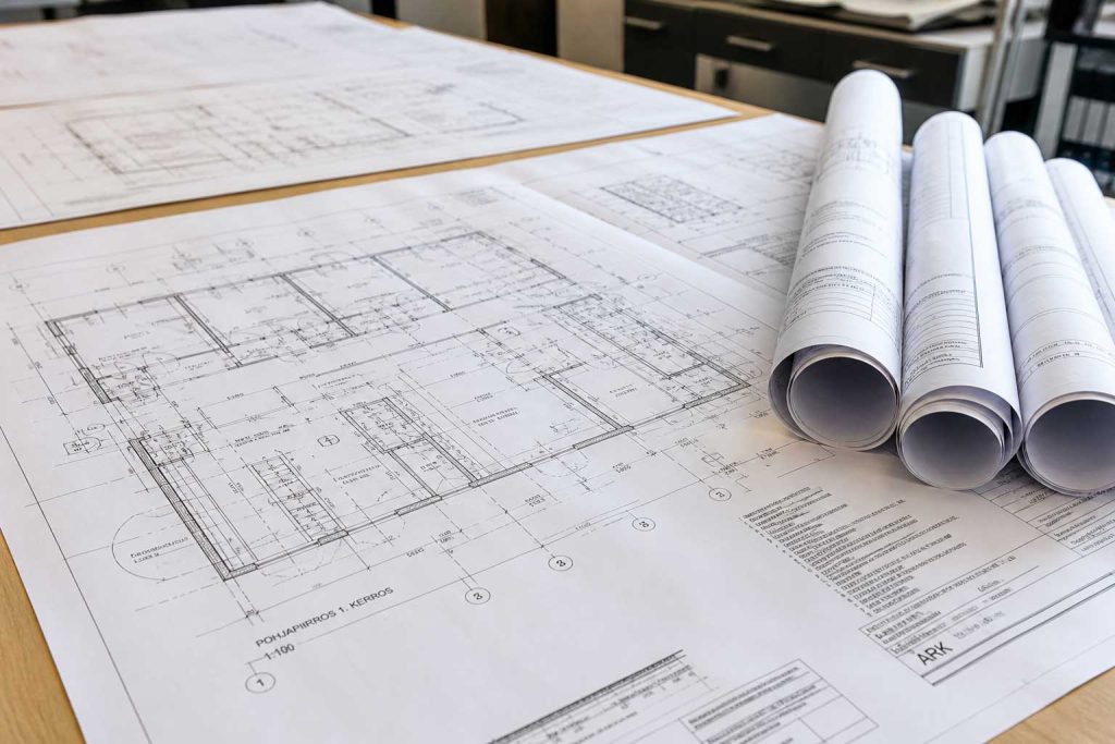 Tulostamme rakennuspiirustukset Kouvolassa myös säänkestävälle materiaalille